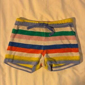 Kids Multicolor Striped Toweling Shorts - Pink, Blue, Green